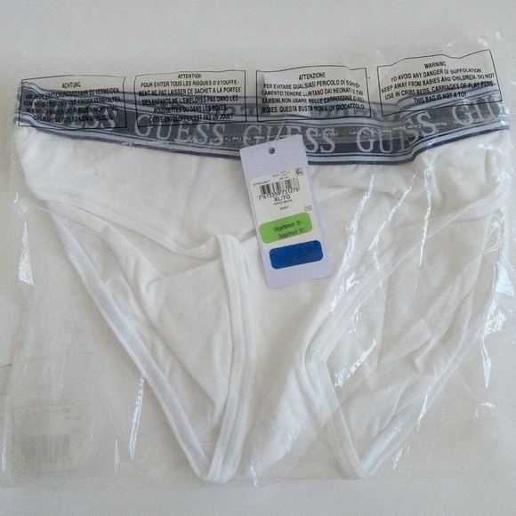 New Guess Optic White & Black Brief Panty US XL - Picture 3 of 16